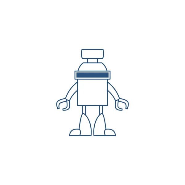 Humanoid robot line style icon — Stock Vector