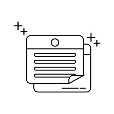 note paper pin office line icon style