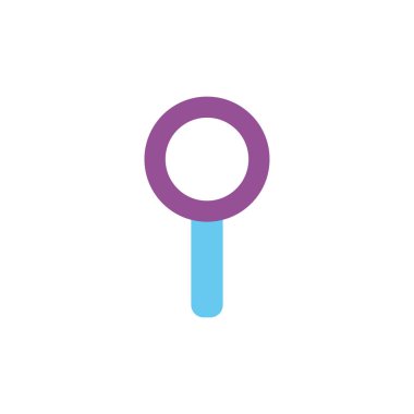 İzole lupe simgesi düz tasarım