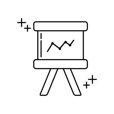 presentation board office line icon style