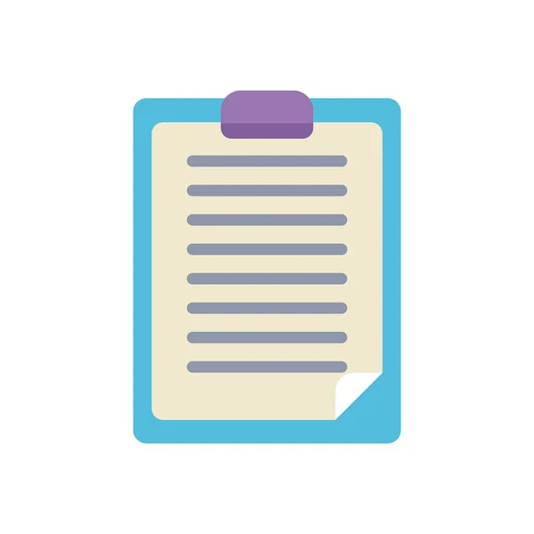 Report clipboard office flat icon design — Stok Vektör