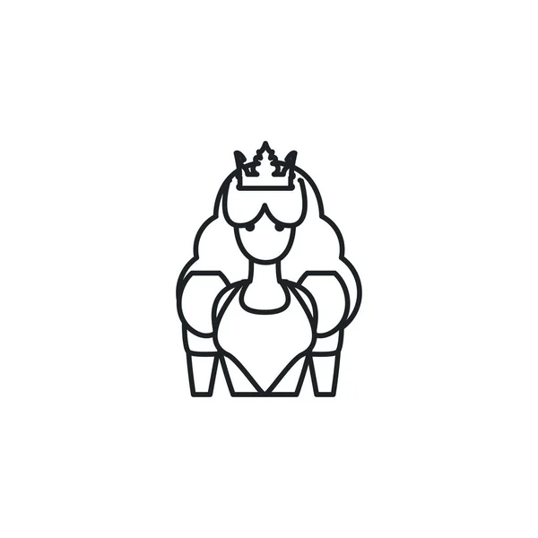 Medieval queen flat style icon — Vettoriale Stock