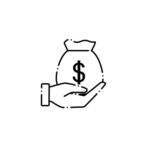 Vote money bag line style icon — Archivo Imágenes Vectoriales