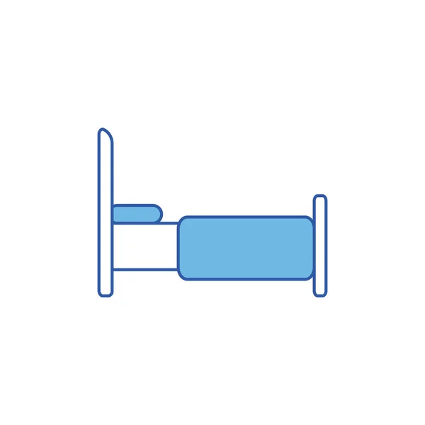 디자인을 채우는 분리 된 침대 아이콘 — 스톡 벡터