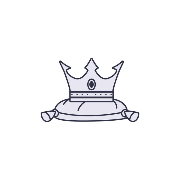 Coroa na almofada linha medieval —  Vetores de Stock