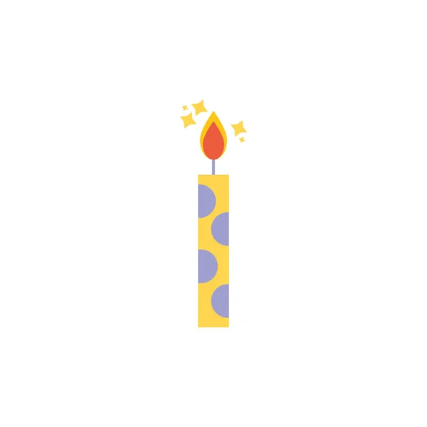 Candle celebration party flat icon design — Vetor de Stock