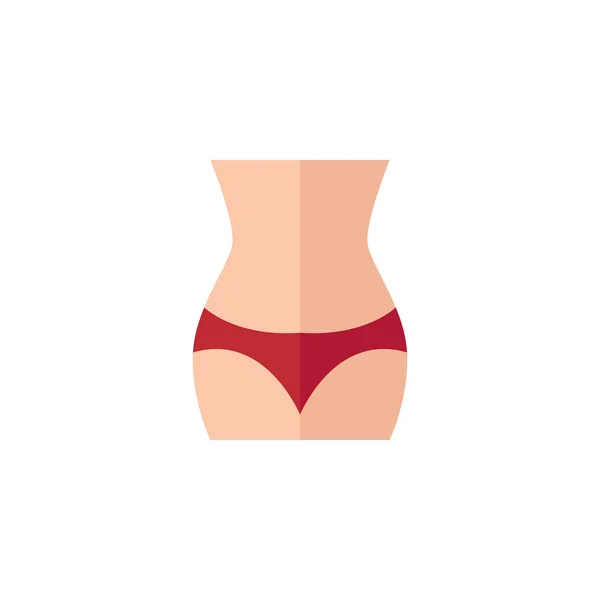 Body female health flat style icon —  Vetores de Stock