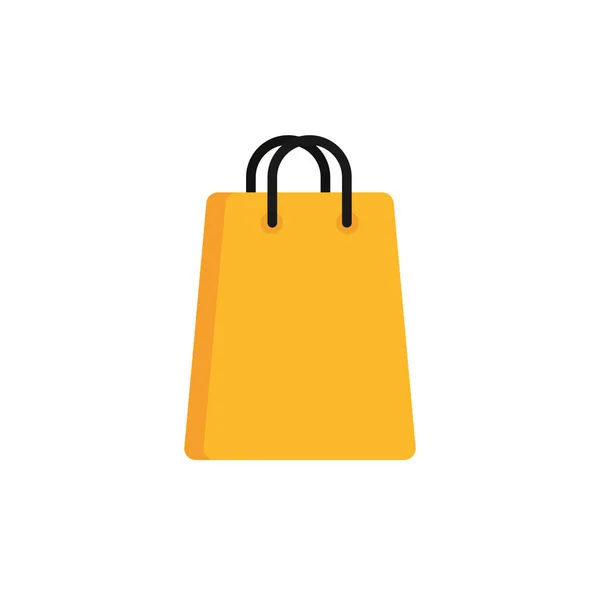 Sacchetto di carta commercio shopping immagine piatta icona — Vettoriale Stock