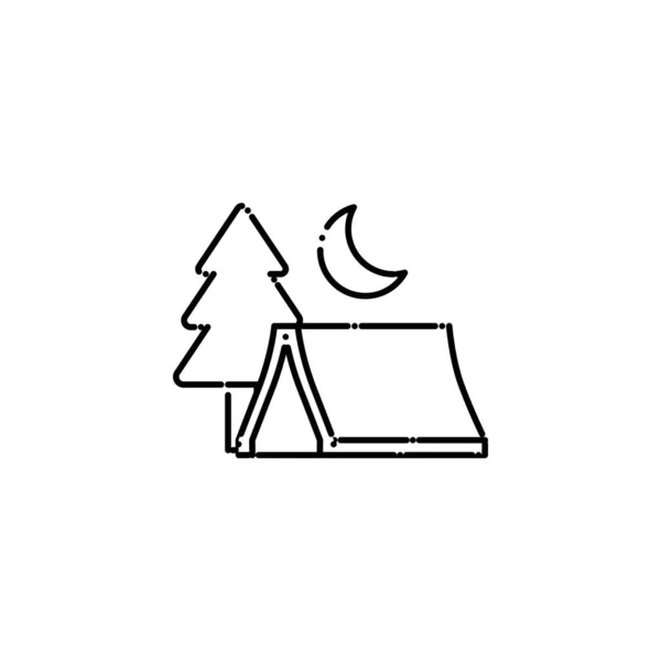 Geïsoleerde camping tent pictogram lijn ontwerp — Stockvector