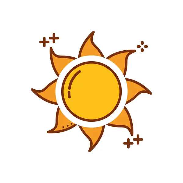 Sun hot fill style icon — Stok Vektör
