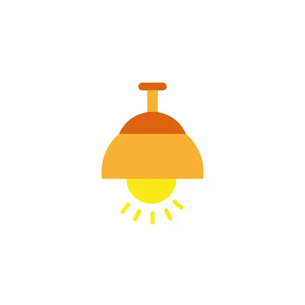Lâmpada de teto energia eletricidade luz plana ícone — Vetor de Stock