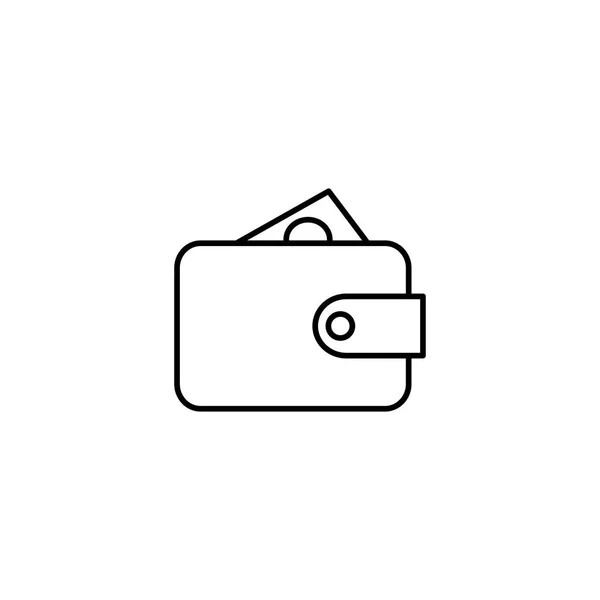 Monedero con icono de la línea de pago — Archivo Imágenes Vectoriales