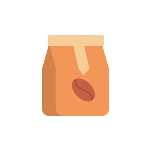Icona del sacchetto di caffè isolato design piatto — Vettoriale Stock
