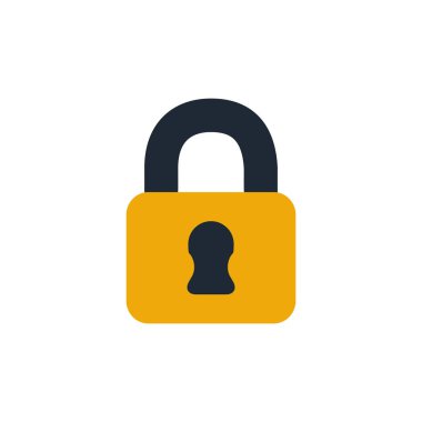 Güvenlik asma kilidi kapalı düz biçim simgesi