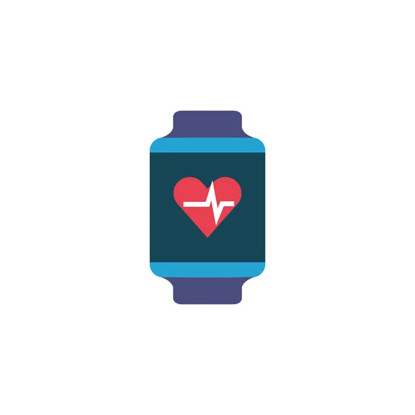 Isolierter Herzpuls und flaches Design der Smartwatch — Stockvektor