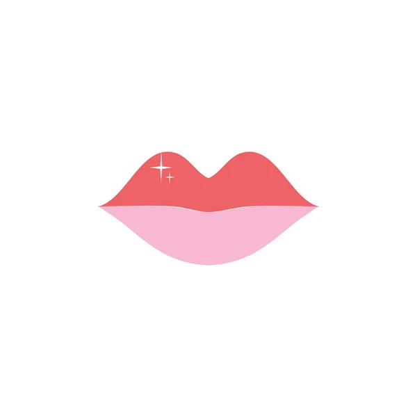 Isolated make up mouth with lipstick flat design - Stok Vektor