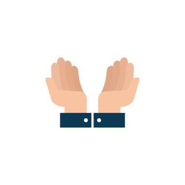 İzole edilmiş el sinyali simgesi düz tasarım