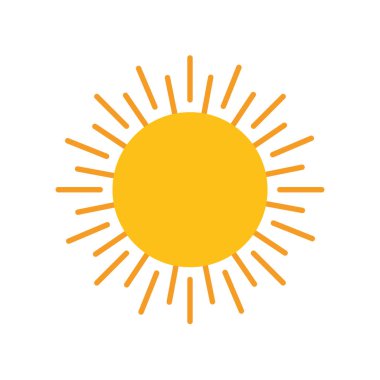 güneş sıcak düz biçim simgesi