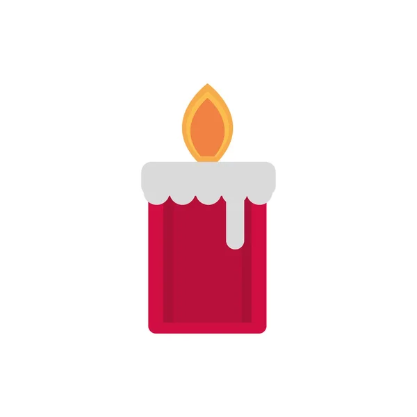 Red burning candle decoration happy christmas icon — Stock Vector