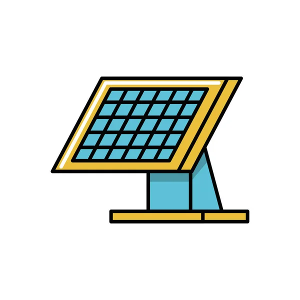 Diseño de líneas de iconos aislados para paneles solares — Vector de stock