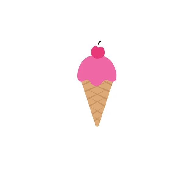 Helado refrescante en un estilo de cono detallado — Vector de stock