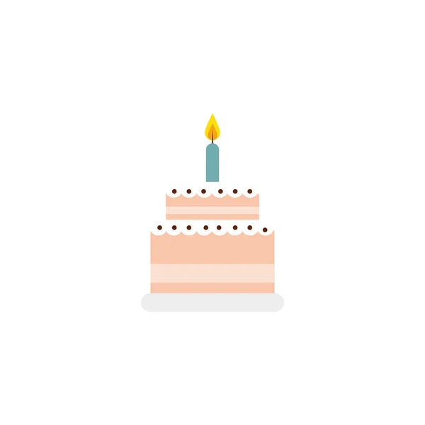Delicious cake birthday detailed style icon — Image vectorielle