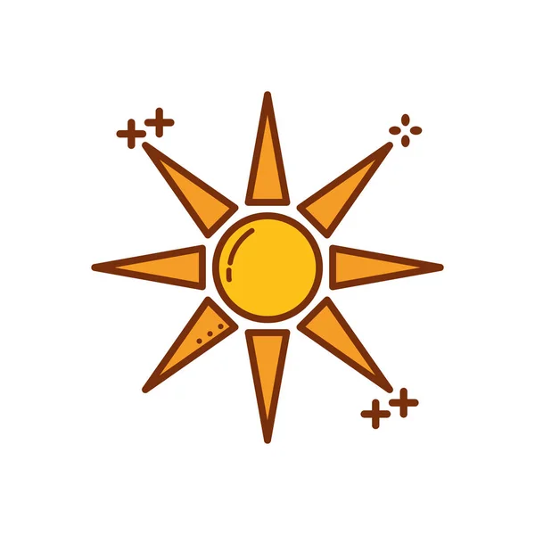 Sun hot fill style icon — Vector de stock