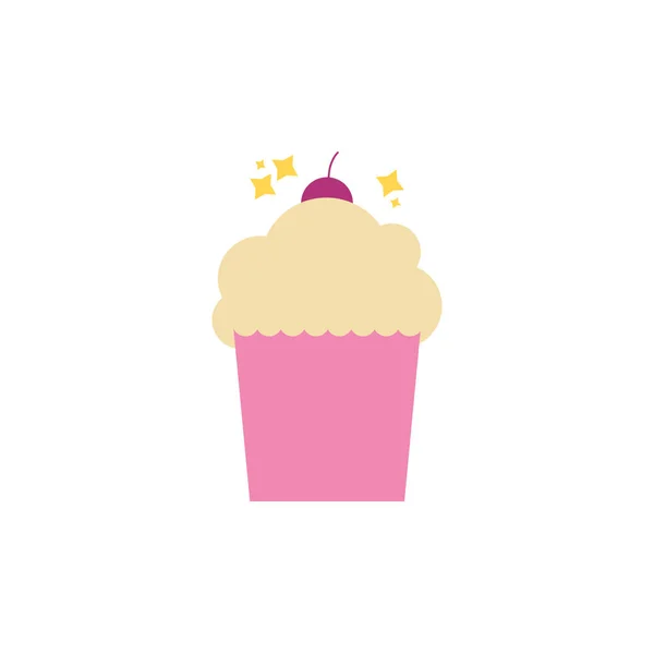 Cupcake celebration party flat icon design — Archivo Imágenes Vectoriales