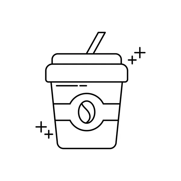 Disposable coffee cup office line icon style — ストックベクタ