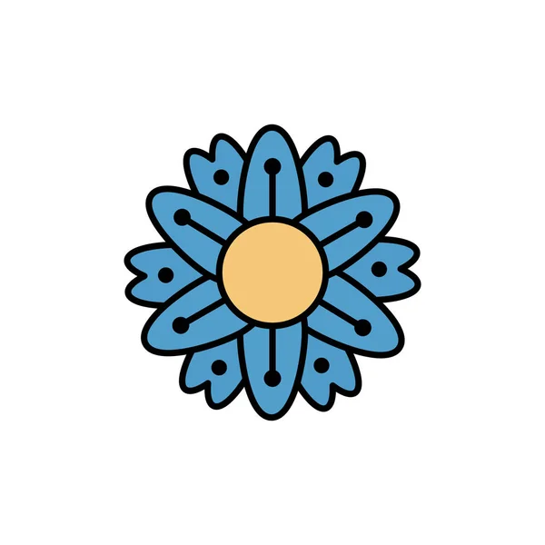 Ізольована квітка іконка заповнення дизайну — стоковий вектор