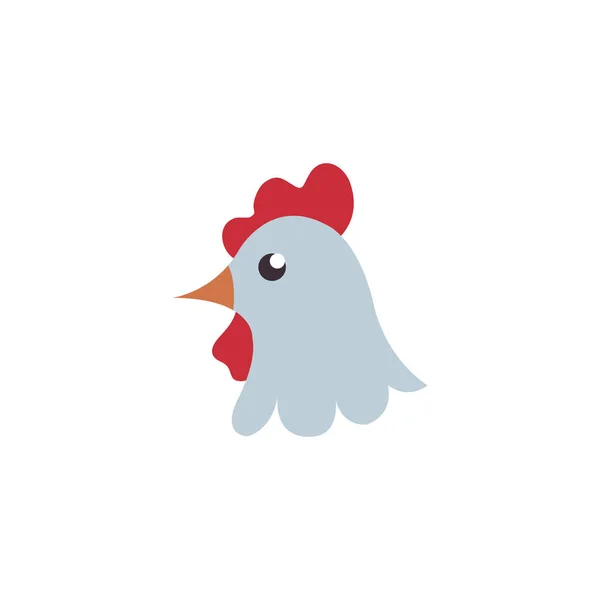 Icono aislado de pollo de diseño plano — Vector de stock