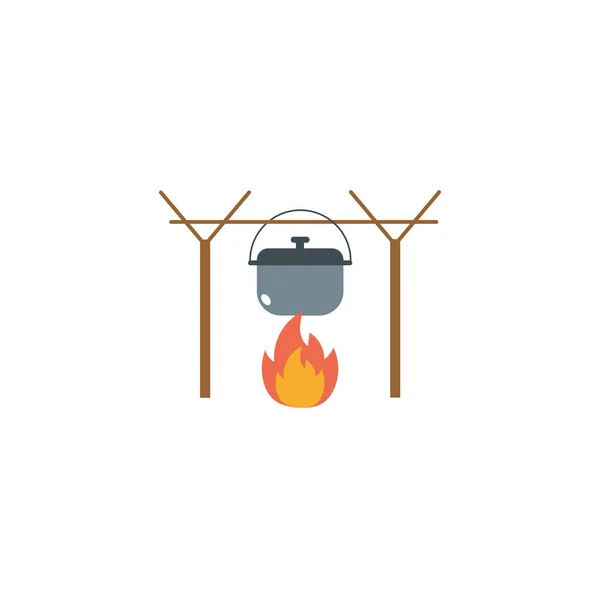 Isolated camping pot icon flat design — Stock Vector