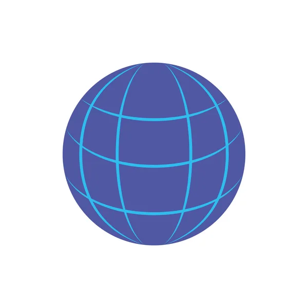 Digital global sphere icon flat design — Διανυσματικό Αρχείο