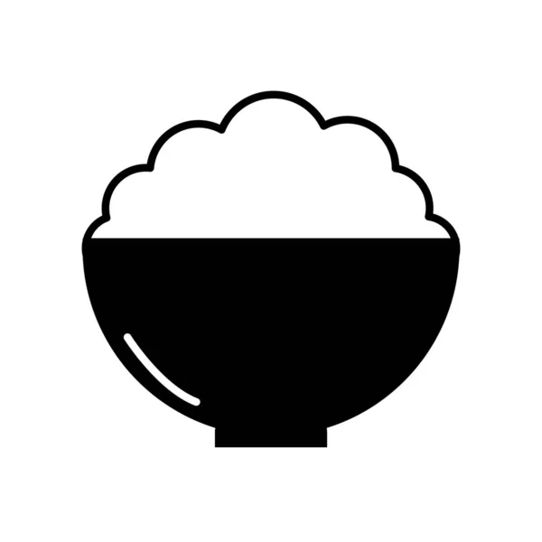 İzole edilmiş pirinç kase ikonu dizaynı — Stok Vektör