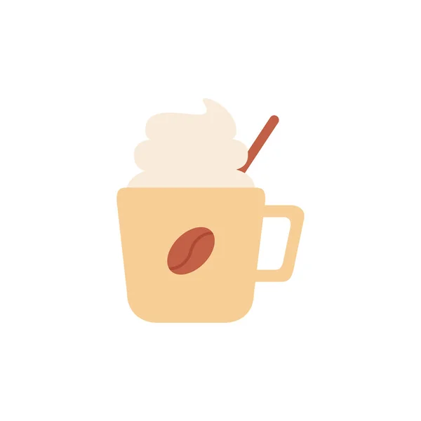 Design plano de ícone de caneca de café isolado — Vetor de Stock