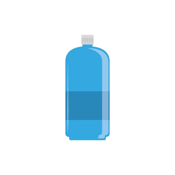 Liter botella azul plástico plano icono azul — Archivo Imágenes Vectoriales