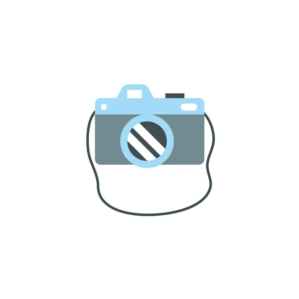Izolovaná ikona fotoaparátu plochý design — Stockový vektor
