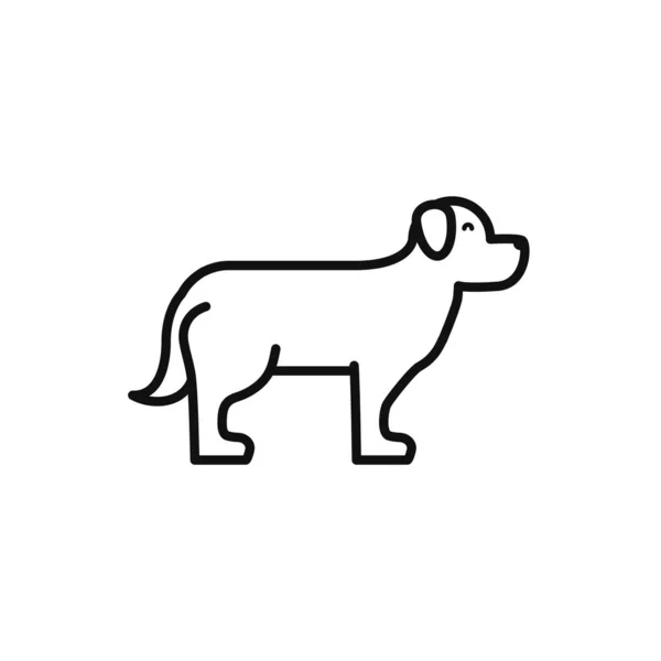 Desenho vetorial isolado da linha de ícones do cão —  Vetores de Stock