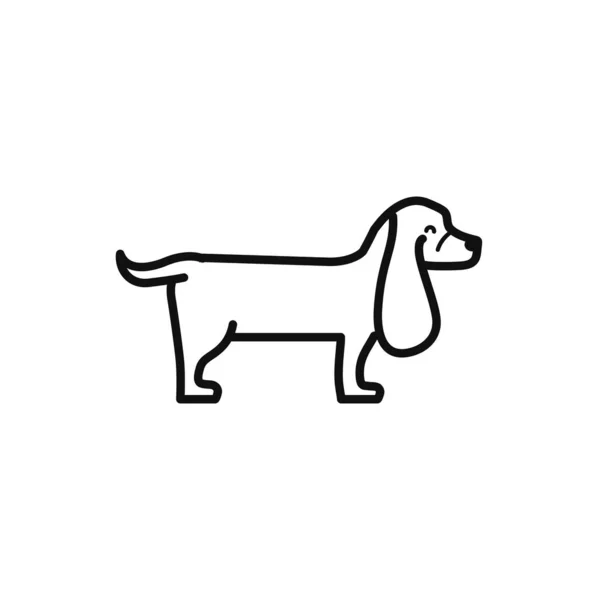 孤立的狗图标线矢量设计 — 图库矢量图片