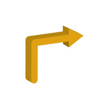 arrow right direction 3d style icon