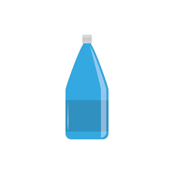 Icono azul azul de botella de plástico plano — Archivo Imágenes Vectoriales