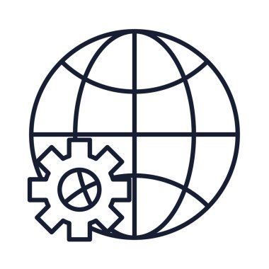 İzole edilmiş küresel küre çizgisi vektör tasarımı