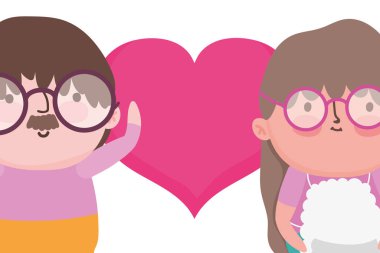 Büyükanne ve büyükbaba karikatür vektör tasarımı