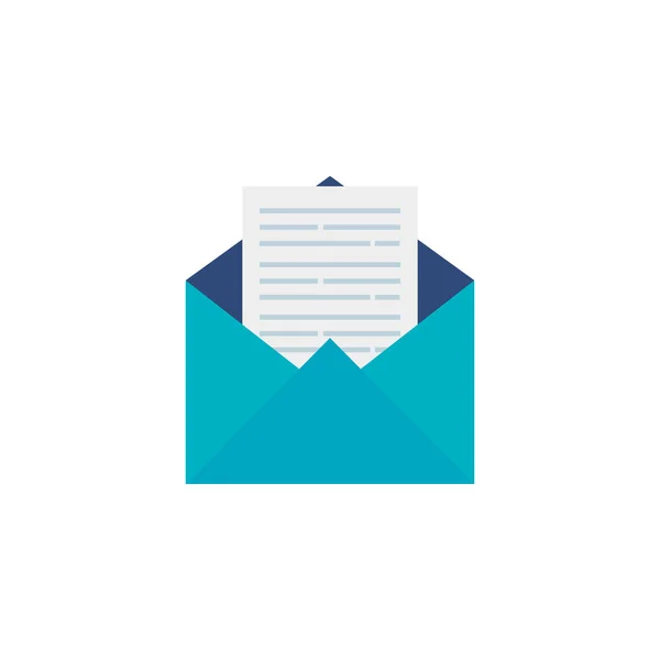 Sobre de correo abierto icono de estilo plano — Archivo Imágenes Vectoriales