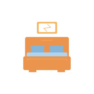 İzole yatak simgesi düz tasarım