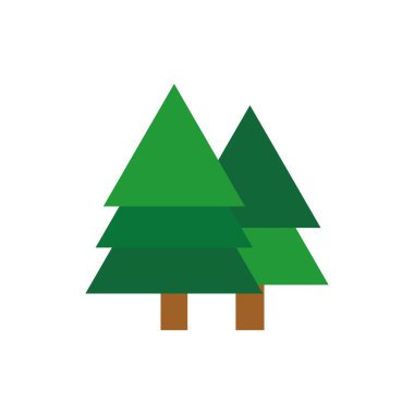 İzole edilmiş çam ağacı ikonu düz vektör tasarımı