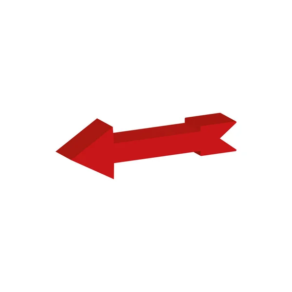 Arrow left direction 3d style icon — Stock Vector