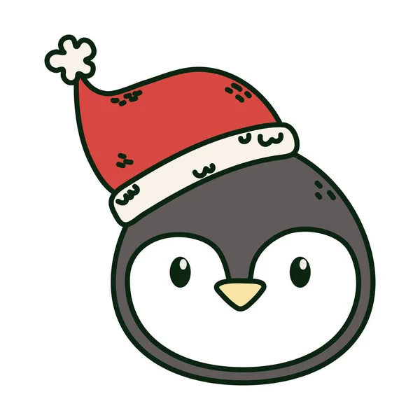 Пингвин в шляпе весело празднует Новый год — стоковый вектор