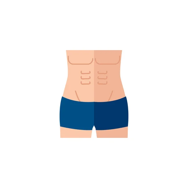 Lichaam mannelijke gezondheid platte stijl pictogram — Stockvector