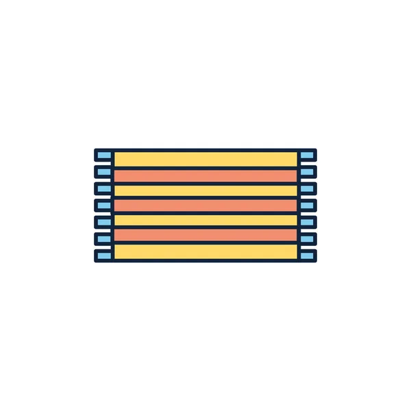 Randig handduk sommar ikon linje och fyll — Stock vektor